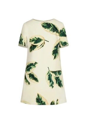 Oscar de la Renta Ficus leaves shift dress - Neutrals