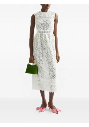 ERDEM Guipure lace embellishment midi dress - White