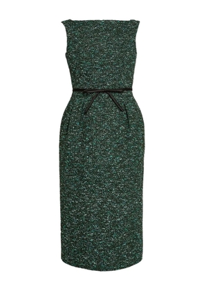 ERDEM tweed belted sleeveless dress - Green