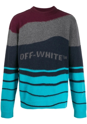 Off-White striped knitted jumper - Red