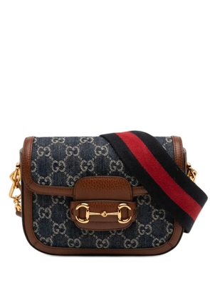Gucci Pre-Owned 2016-2025 Small GG Denim Web Horsebit 1955 crossbody bag - Blue