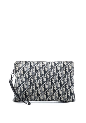 Christian Dior Pre-Owned 2022 Oblique Canvas Pouch clutch bag - Blue