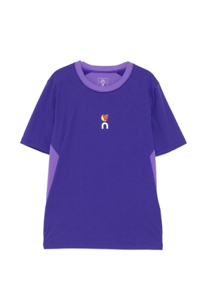 On ribbed panel T-shirt - Purple