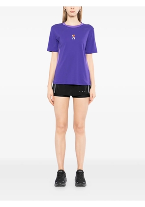 On ribbed panel T-shirt - Purple