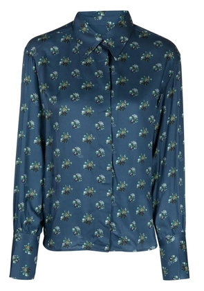 Maison Kitsuné floral-print long-sleeve shirt - Blue