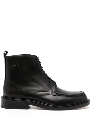 Maison Kitsuné lace-up leather boots - Black