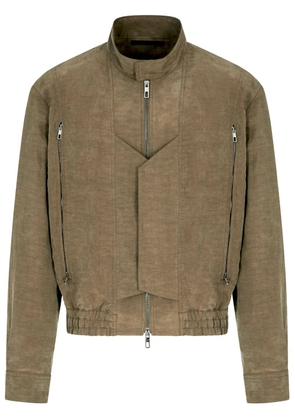 Giorgio Armani high neck coat - Brown