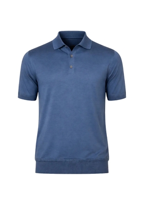 Brett Johnson ribbed-trim polo shirt - Blue