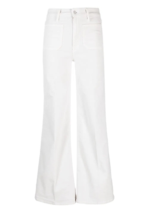 MOTHER flared cotton trousers - White