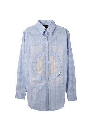 Edward Cuming collage-design shirt - Blue