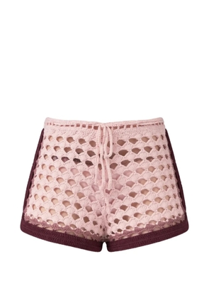 Leslie Amon crochet drawstring shorts - Pink