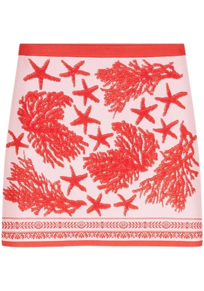 Versace Barocco Sea knitted mini skirt - Red