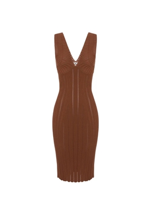 Elisabetta Franchi V-neck detail dress - Brown