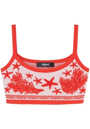 Versace Barocco Sea knitted crop top - Pink
