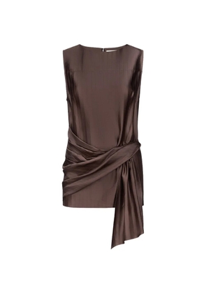 LouLou de Saison Fonda draped asymmetric top - Brown