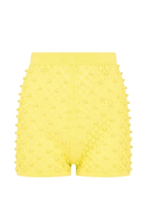 David Koma bead embellished shorts - Yellow