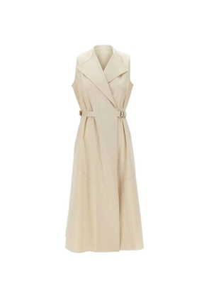 BOSS lapel belted midi dress - Neutrals