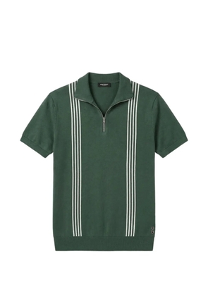 Ron Dorff stripe-detail zip-neck polo shirt - Green