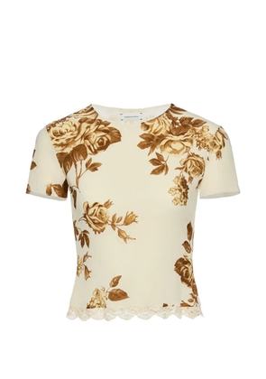 Magda Butrym floral lace t-shirt - Neutrals