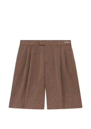 Drôle De Monsieur herringbone-pattern shorts - Brown