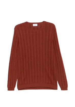 SCAGLIONE vertical stripe crewneck sweater - Brown