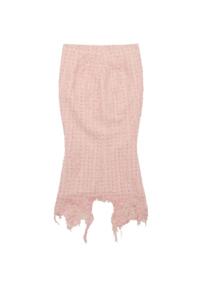 Matières Fécales back-slit fringed midi skirt - Pink