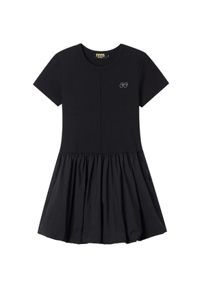 Mini Cream embellished pleated mini dress - Black