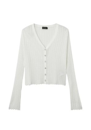 tout a coup ribbed scalloped cardigan - White