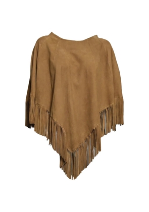 blusotto Irene fringed poncho - Brown