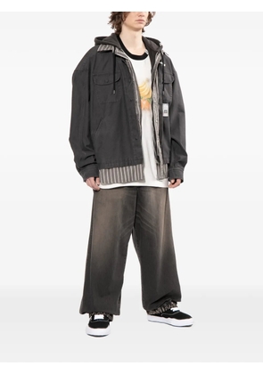 Maison MIHARA YASUHIRO striped hooded jacket - Black