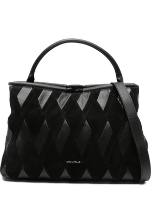 Coccinelle quilted leather tote bag - Black