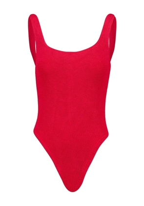 Hunza G square-neck ribbed swimsuit - Red