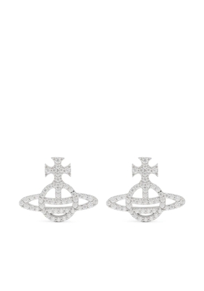 Vivienne Westwood Calliope embellished Orb-plaque earrings - Silver