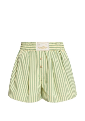 Weili Zheng striped-pattern shorts - Green