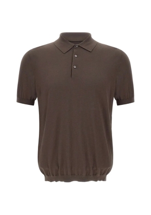 Kangra ribbed short-sleeved polo shirt - Brown