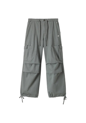 Mini Cream drawstring-waist cargo trousers - Green