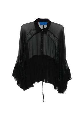 Mes Demoiselles Deccala lace ruffled shirt - Black
