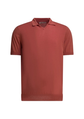 Brunello Cucinelli V-neck cotton polo shirt - Red