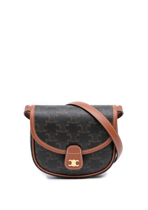 Celine Pre-Owned 2024 Mini Triomphe Coated Canvas Besace crossbody bag - Brown