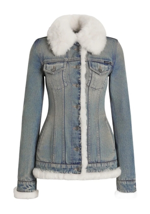 Dolce & Gabbana faux-fur denim jacket - Blue