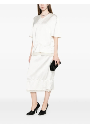 TOTEME layered satin midi skirt - Neutrals