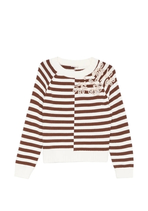 LIU JO striped embellished sweater - White