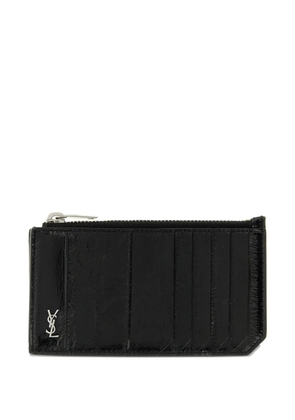 Saint Laurent zip-up card holder - Black