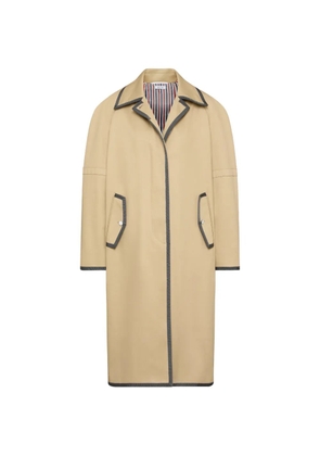 Thom Browne piped-trim raglan-sleeve trench coat - Neutrals