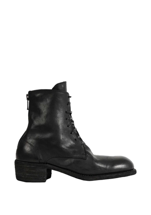 Guidi lace-up leather ankle boots - Black