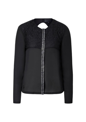 Philipp Plein lace embellished blouse - Black