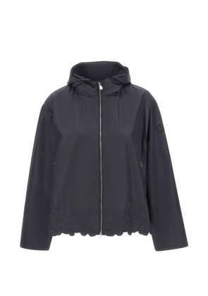 Save The Duck floral-embroidered hooded jacket - Grey