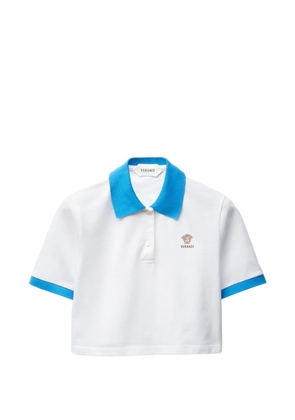 Versace cropped logo polo shirt - White