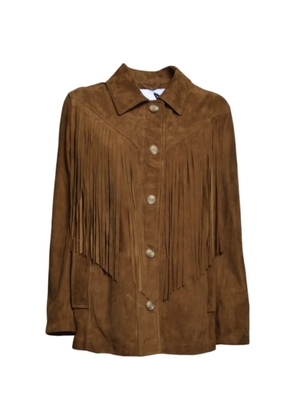blusotto fringed leather jacket - Brown