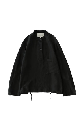Studio Nicholson Baye Twill grandad-collar pocket shirt - Black